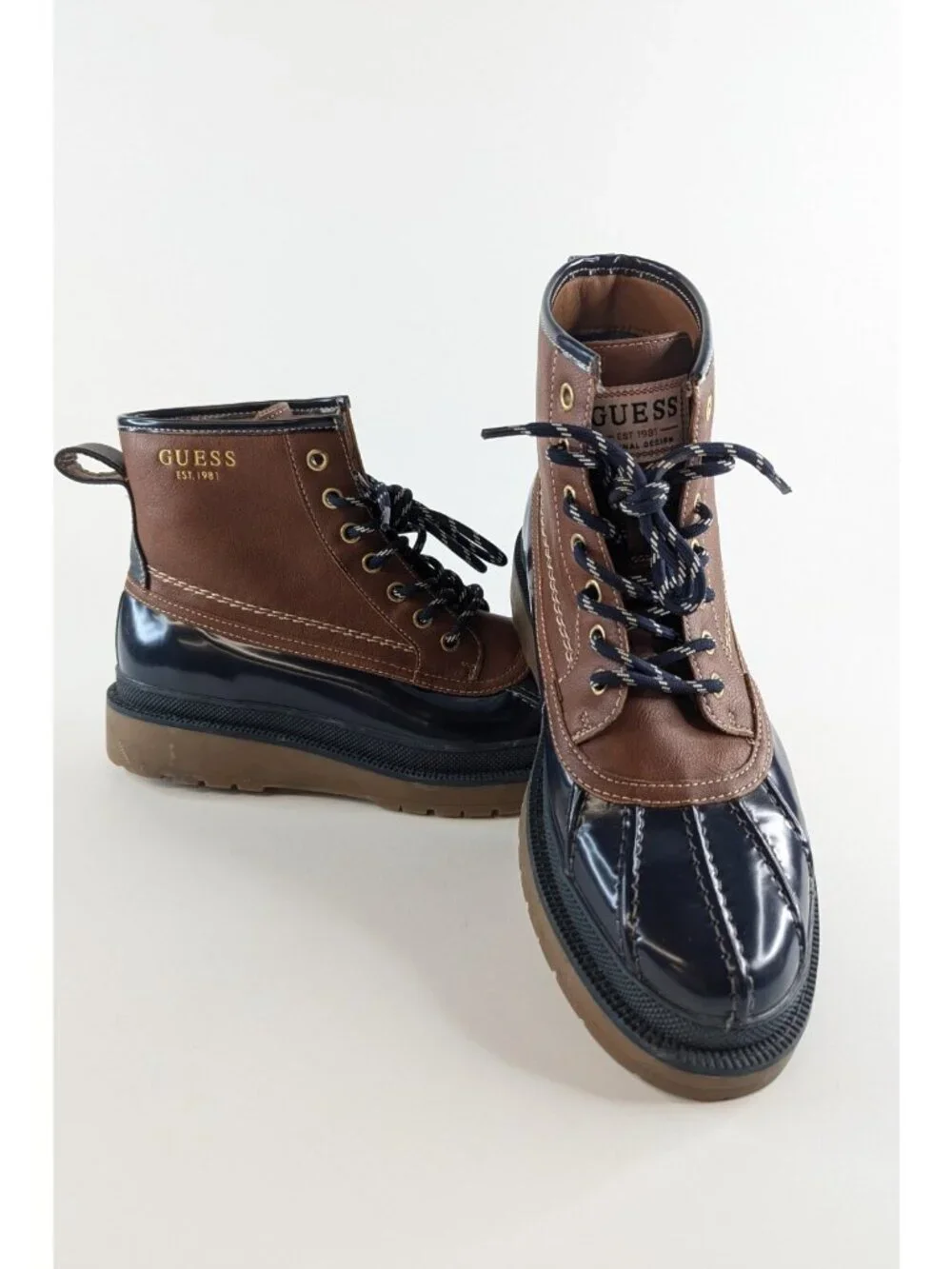 Guess Duck Boots Mens 9 Womens 10 Brown Waterproof Winter Snow Rain Shoes - Picture 9 of 9